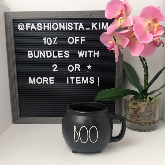 🎃VHTF RARE New Rae Dunn black BOO mug - Picture 3 of 8